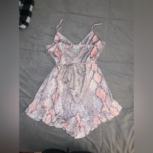 Pink Snake Print romper